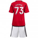 Günstige Fußballtrikots Manchester United Mainoo 73 Kinder Heimtrikot 2023-24 Kurzarm